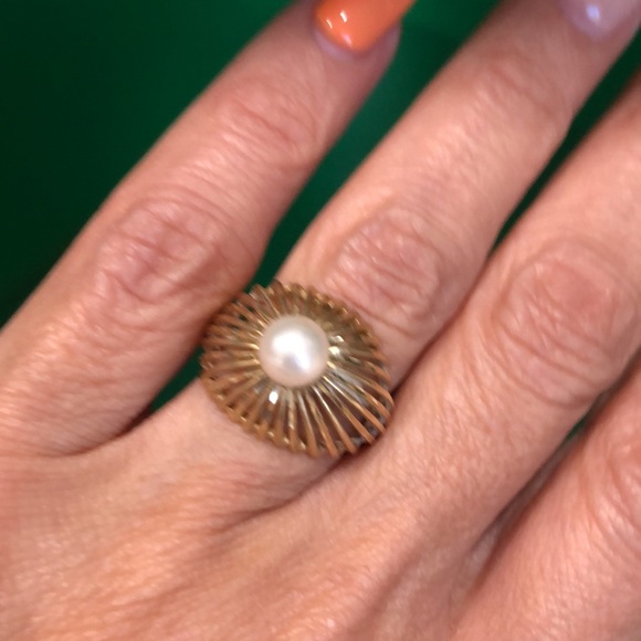 Vintage 18k Gold pearl Nugget Ring. - Picture 2 of 3
